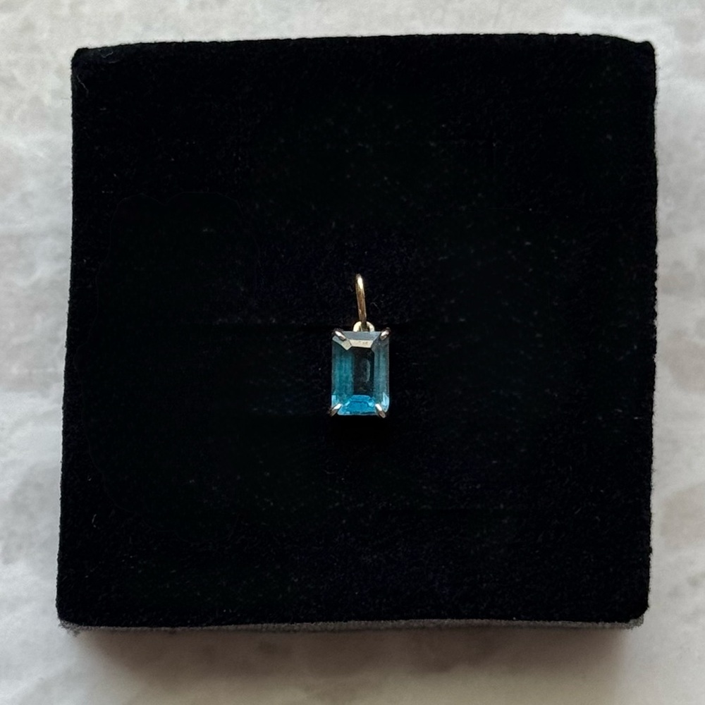 Catbird Pastille Blue Topaz Charm - 14K Yellow Gold